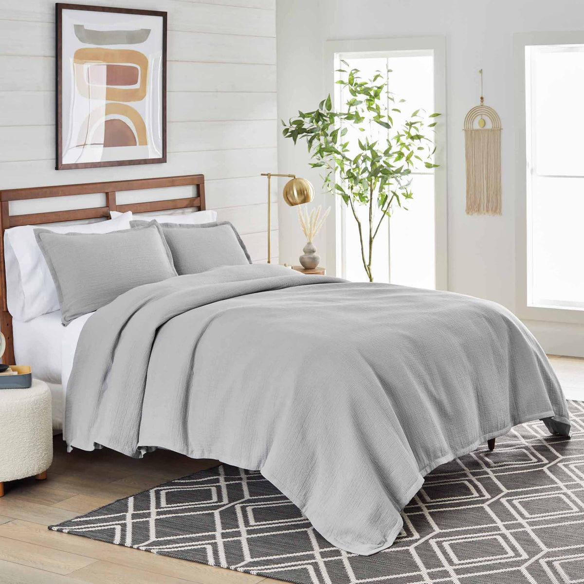 Sage Green Crinkled Gauze Duvet Set T2408