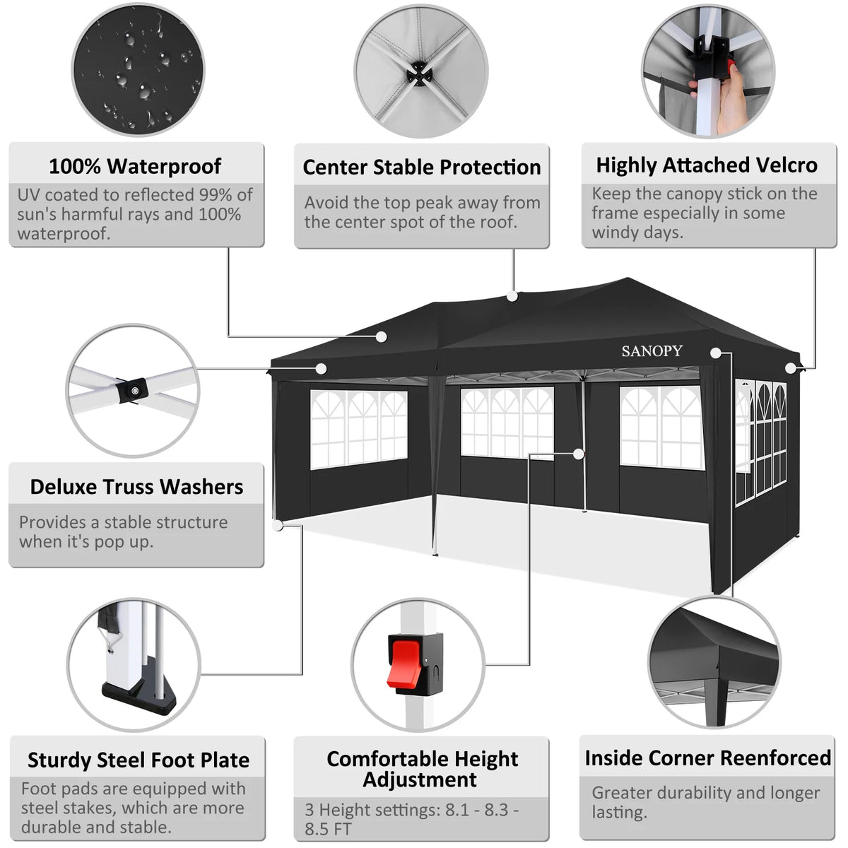 10' x 20' Pop Up Canopy Tent with Carrying Bag Q784973