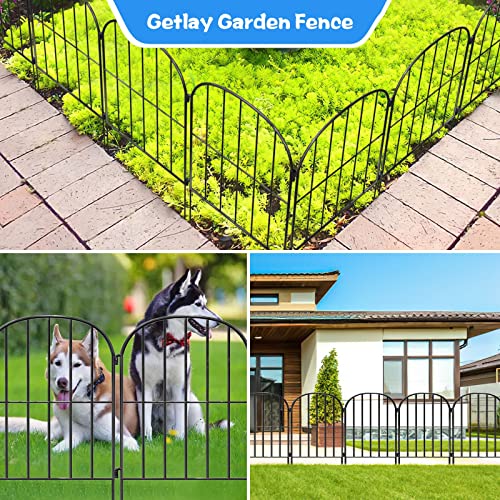 Black 24 Pack Rustproof Metal Garden Fence X2450