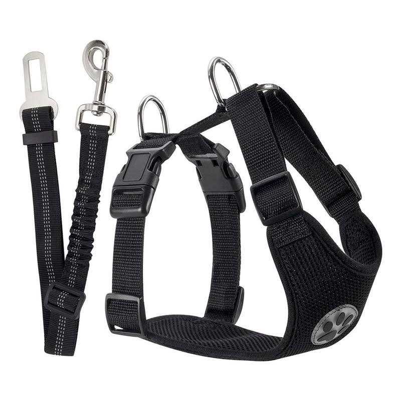 Dog Car Harness Seat Belt Set Adjustable Mesh Breathable C299