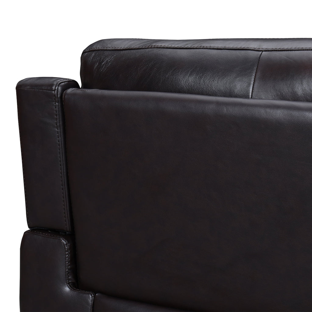 Brown Leather Power Recliner Loveseat with USB N51379
