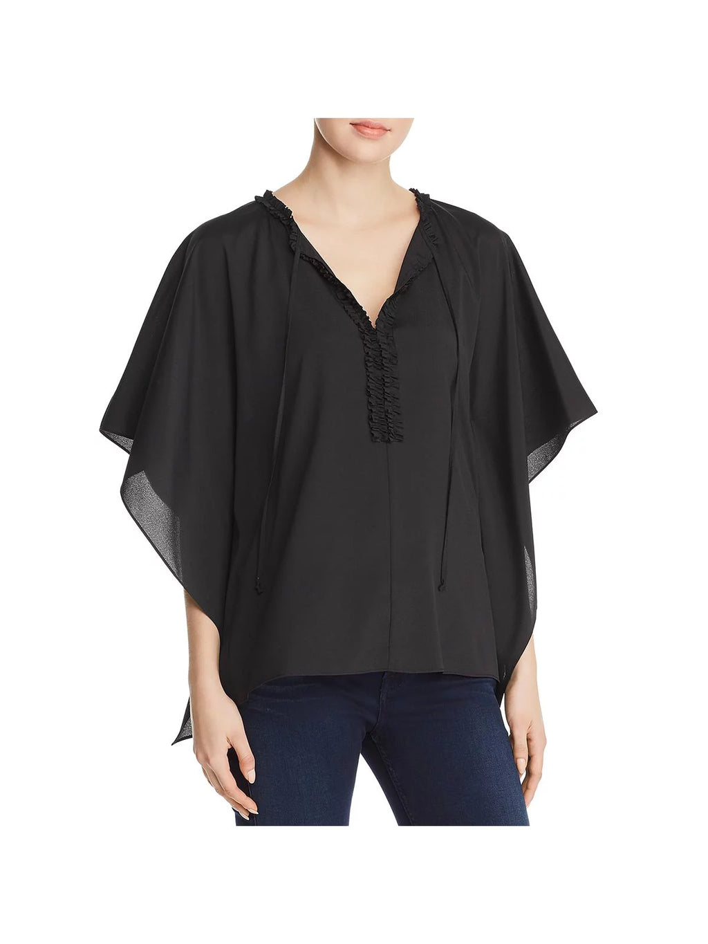 Sage V-Neck Ruffled Blouse B8814