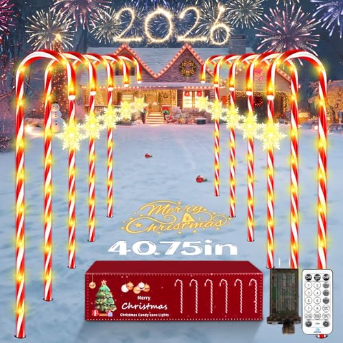 24 Pack Solar Candy Cane Lights with Remote T1200