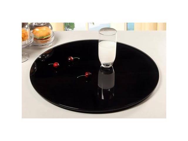 24-Inch Glass Black Round Rotating Tray Z6806