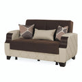 Dark Brown Cream Loveseat V22215