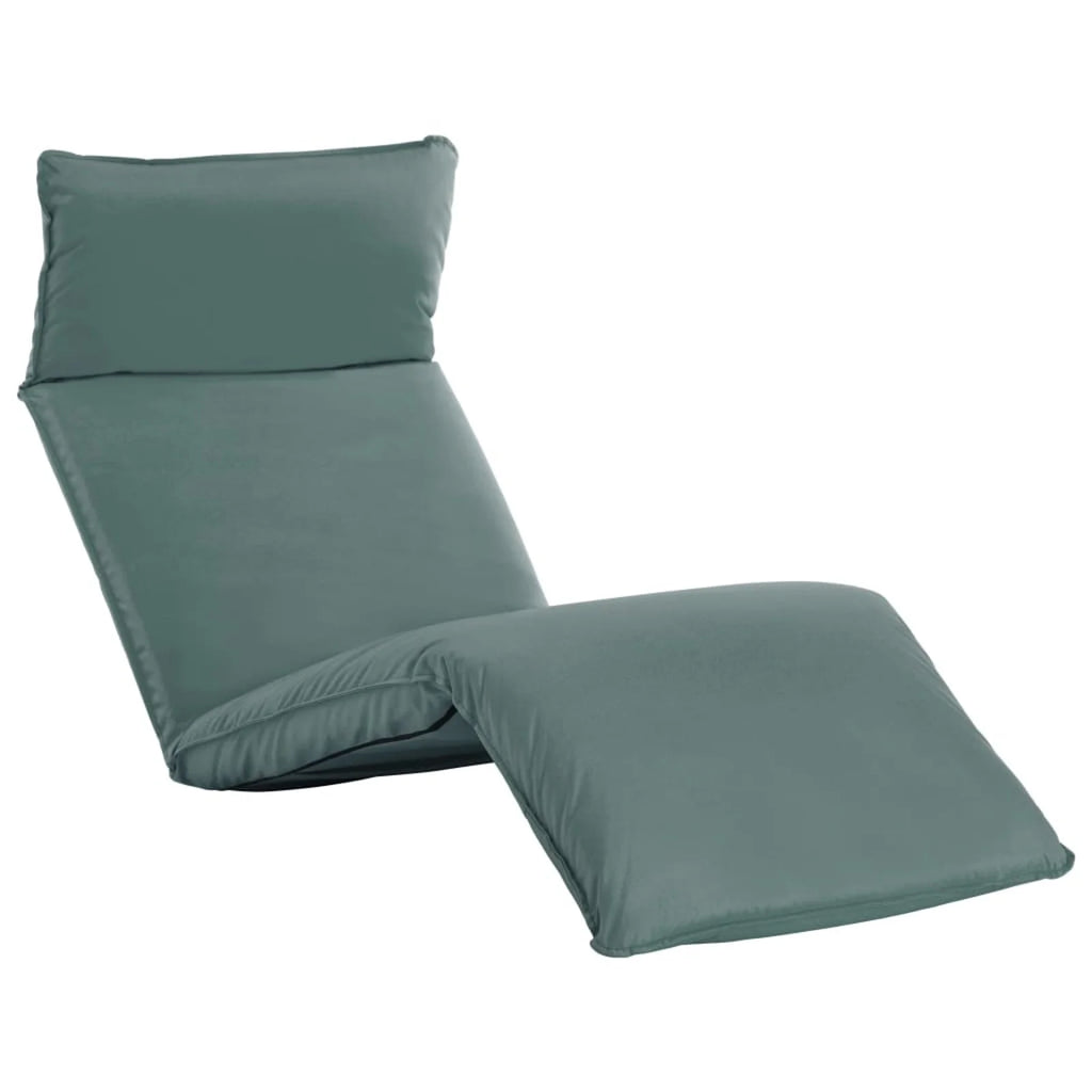 Folding Sun Lounger Oxford Fabric Chaise Lounge Chair Gray X9037