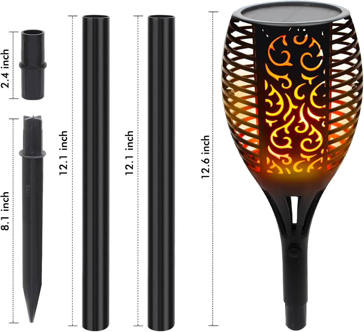 4 Pack Solar Waterproof Torch Light K556862