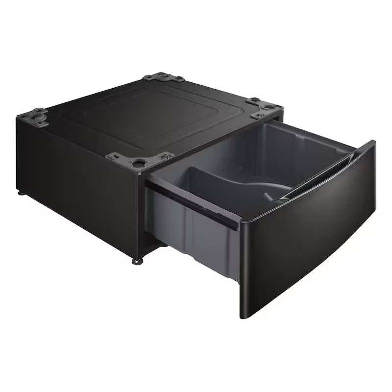 29 in. Laundry Pedestal with Storage Drawer in Black Steel B9816
