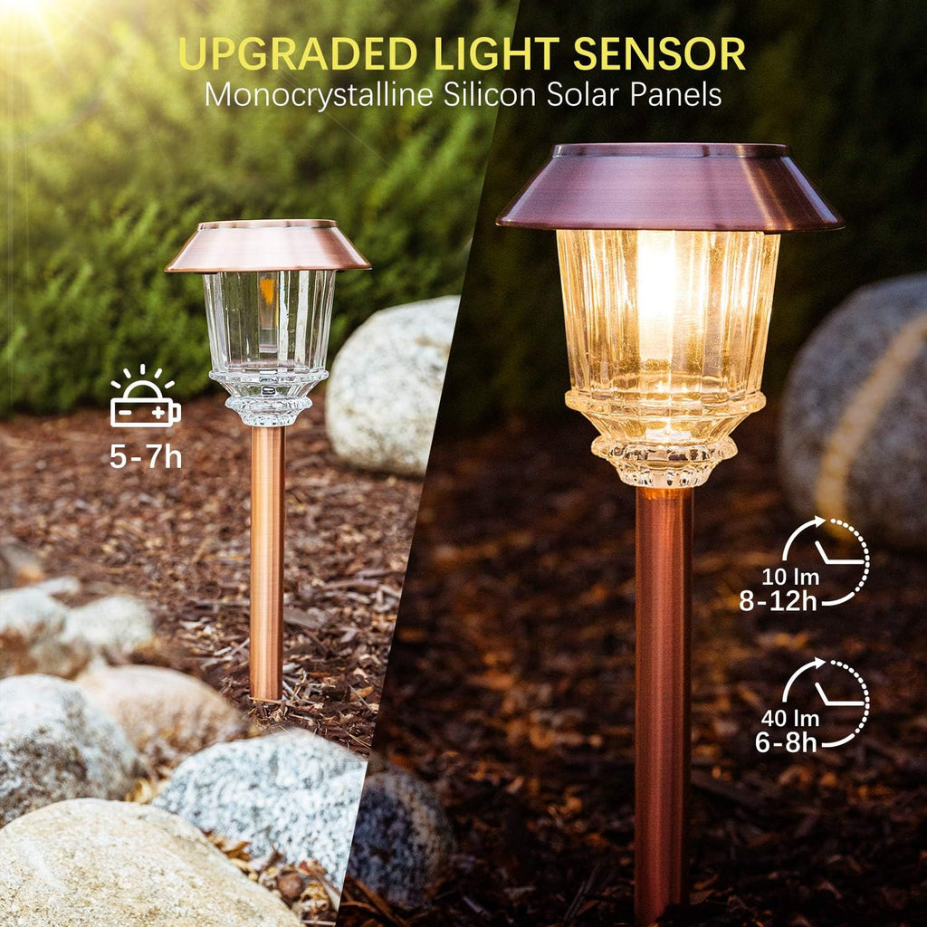 4 Pack Solar Pathway Lights Outdoor Waterproof IP65 Warm White LED P831
