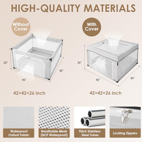 42x42x26 Inches Dog Playpen with Door Y3601