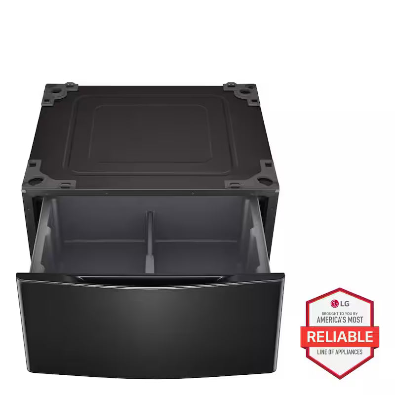 29 in. Laundry Pedestal with Storage Drawer in Black Steel B9816