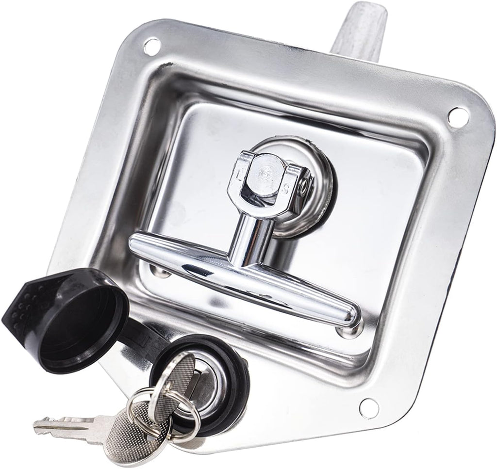 4 Pack Stainless-Steel T Handle Lock with Gasket and Keys Q986095