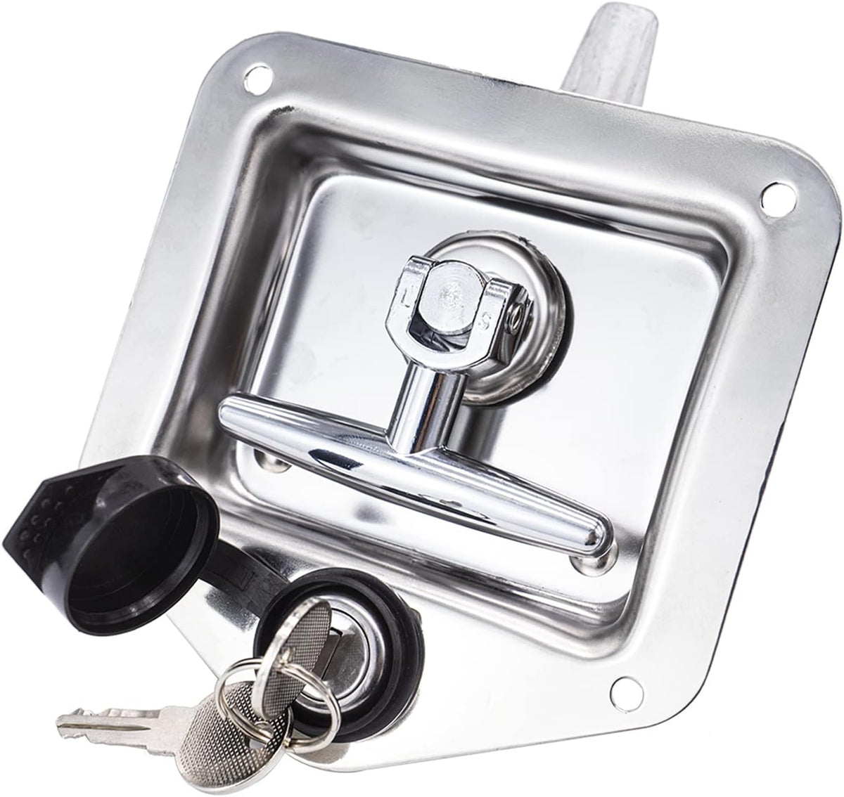 4 Pack Stainless-Steel T Handle Lock with Gasket and Keys Q986095