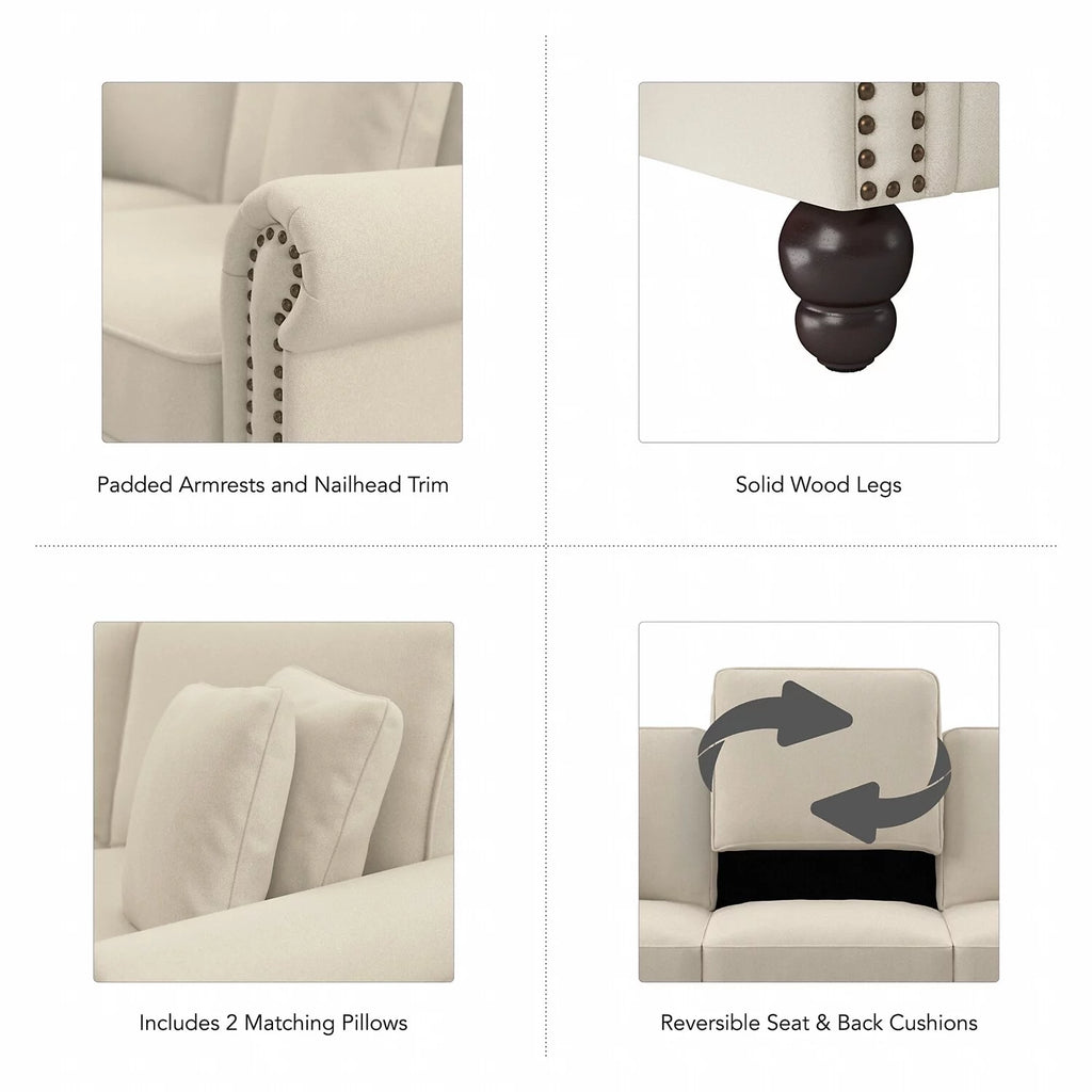 Cream Herringbone Fabric Sofa R954012