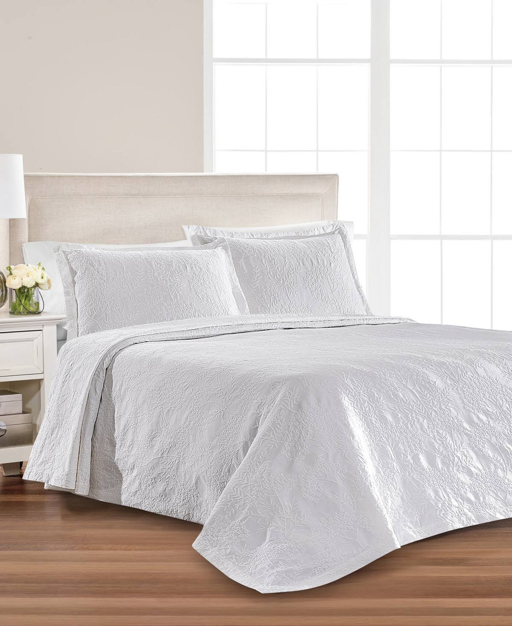 100% Cotton Twin Bedspread Light Pastel Grey W974