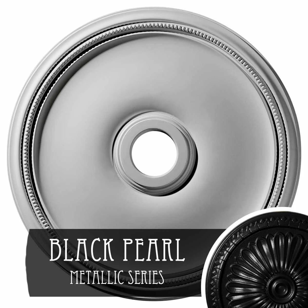 Black Pearl Hand-Painted Ceiling Medallion U8882