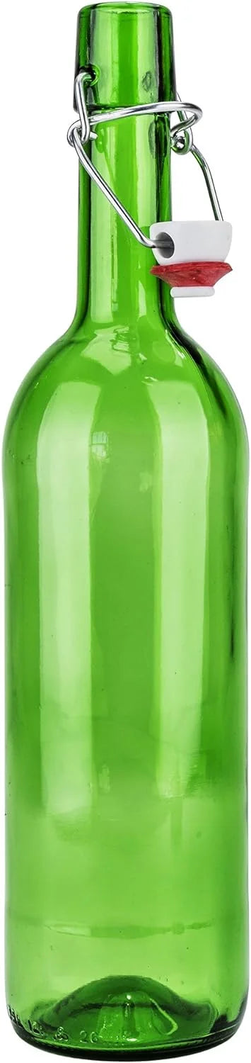Green Glass Wine Bottle With Stopper, Swing Top Q192
