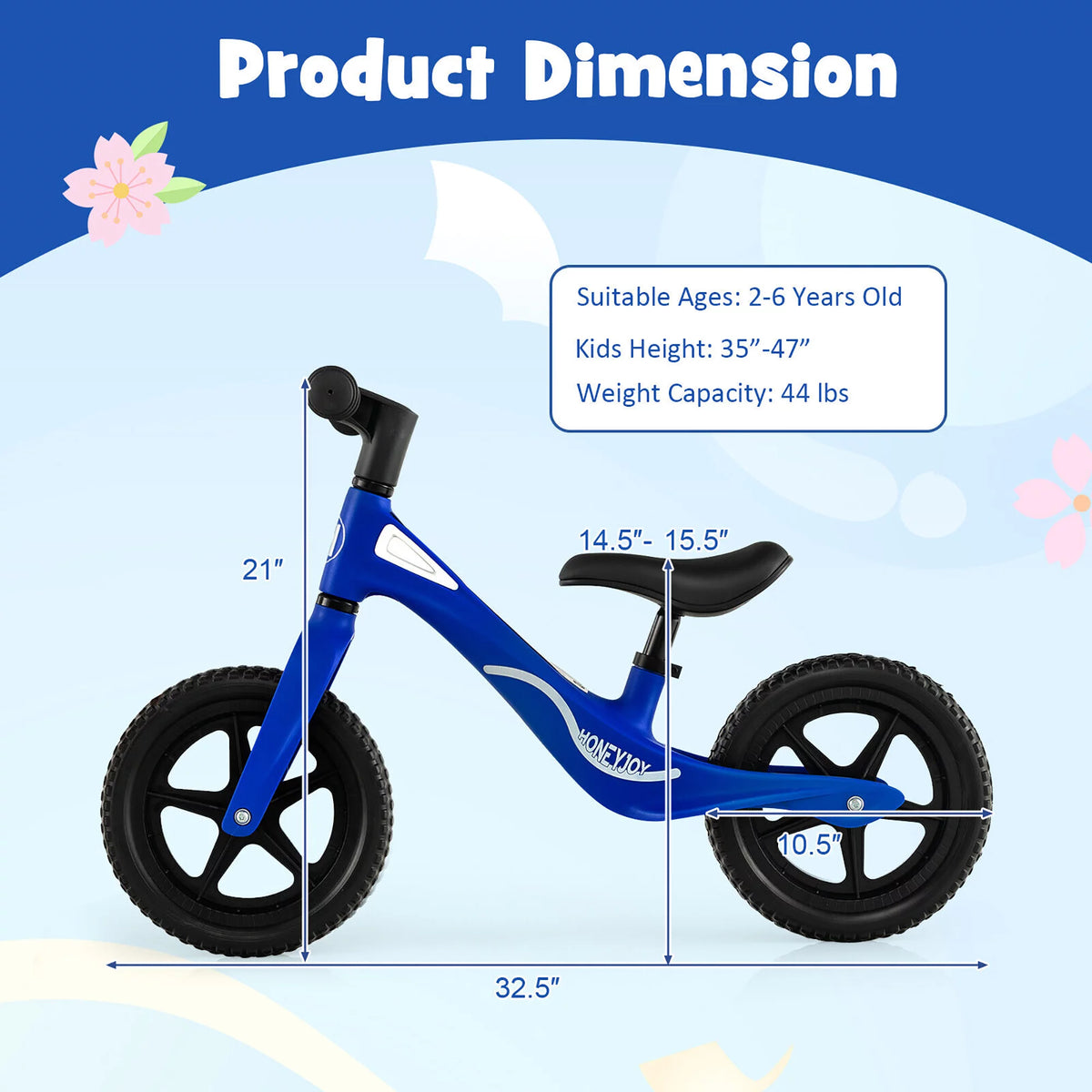 Kids Balance Bike with Rotatable Handlebar Red P81526