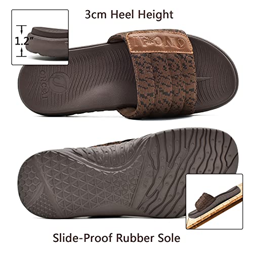 Mens Arch Support Open Toe Adjustable Slides Sandals E51091