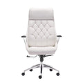 White Leather High Back Office Chair N895