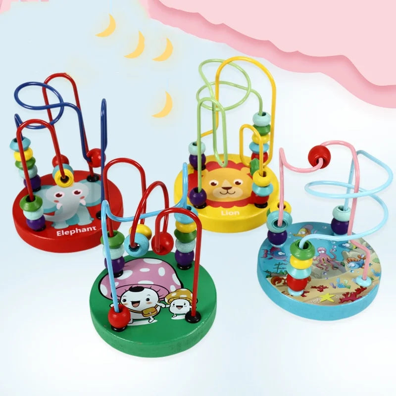 Wooden Colorful Bead Maze Toy Q33446