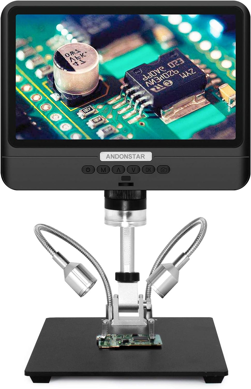 Black 7 inch LCD 1080P Digital Microscope with 200X Magnification E318