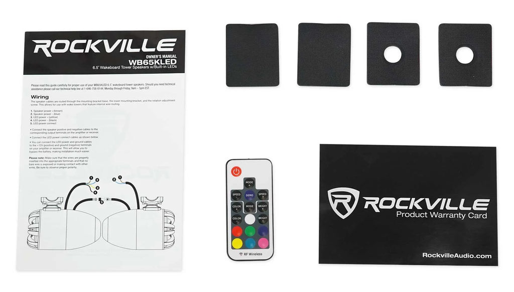 6.5" LED Black Marine Wakeboard Tower Speakers with Radio K824