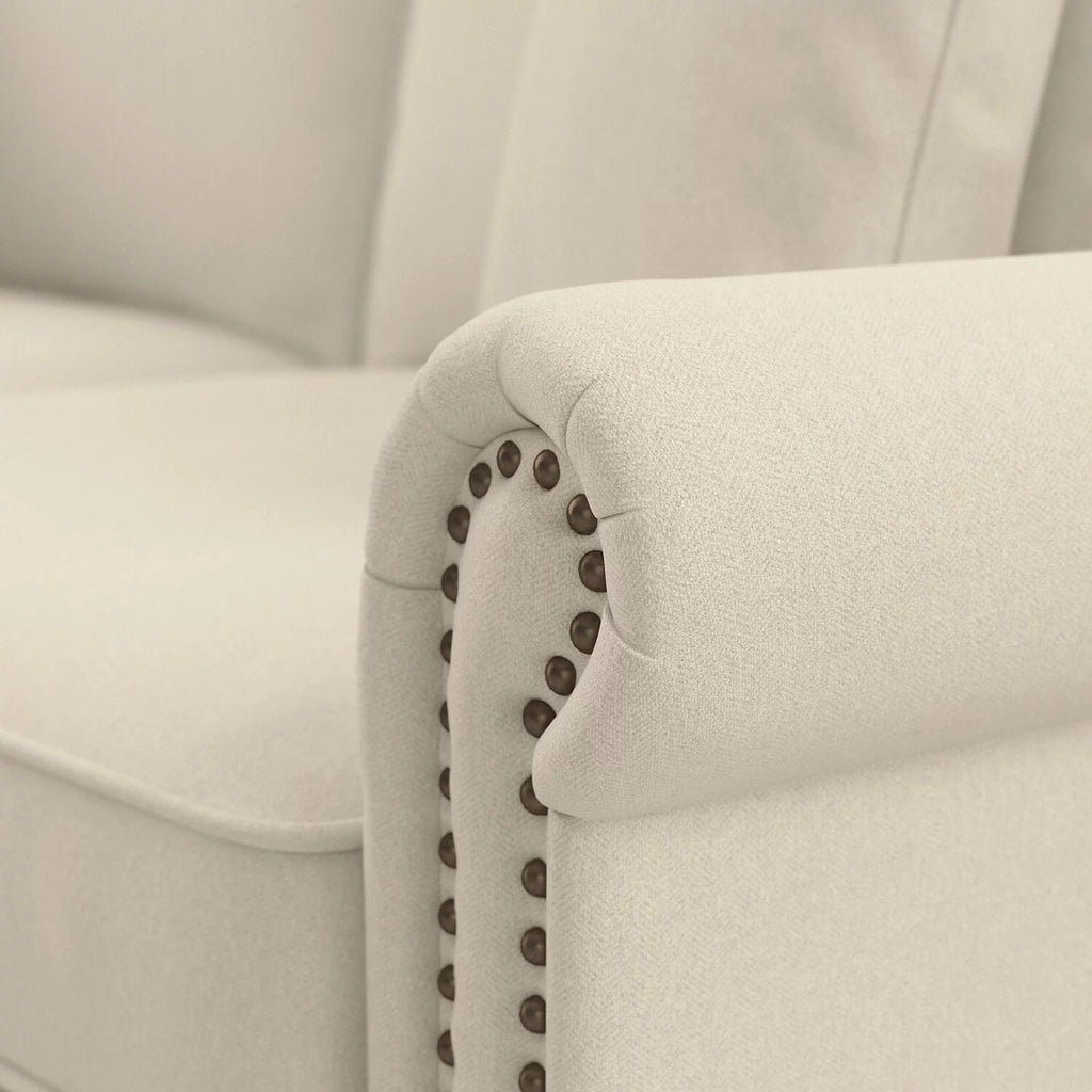 Cream Herringbone Fabric Sofa R954012