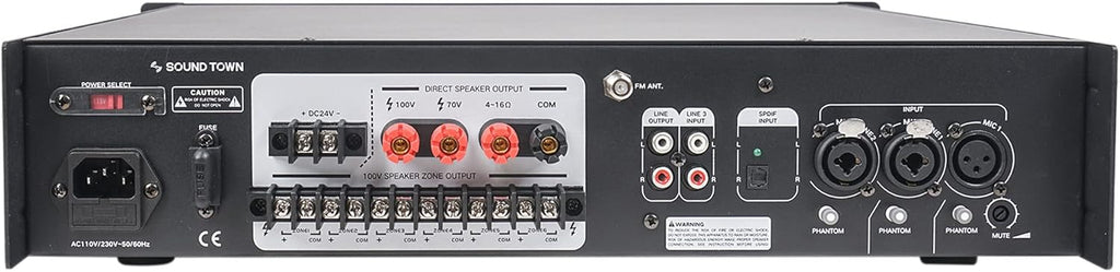 360W 6-Zone 70V/100V Commercial Power Amplifier with Bluetooth D92247