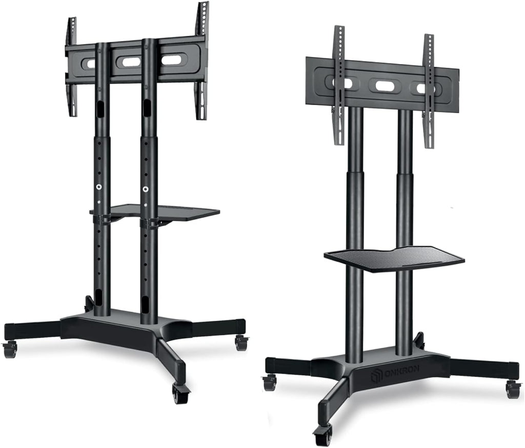 Mobile TV Stand for 40 to 65 Inch TV with Wheels Shelves U39757