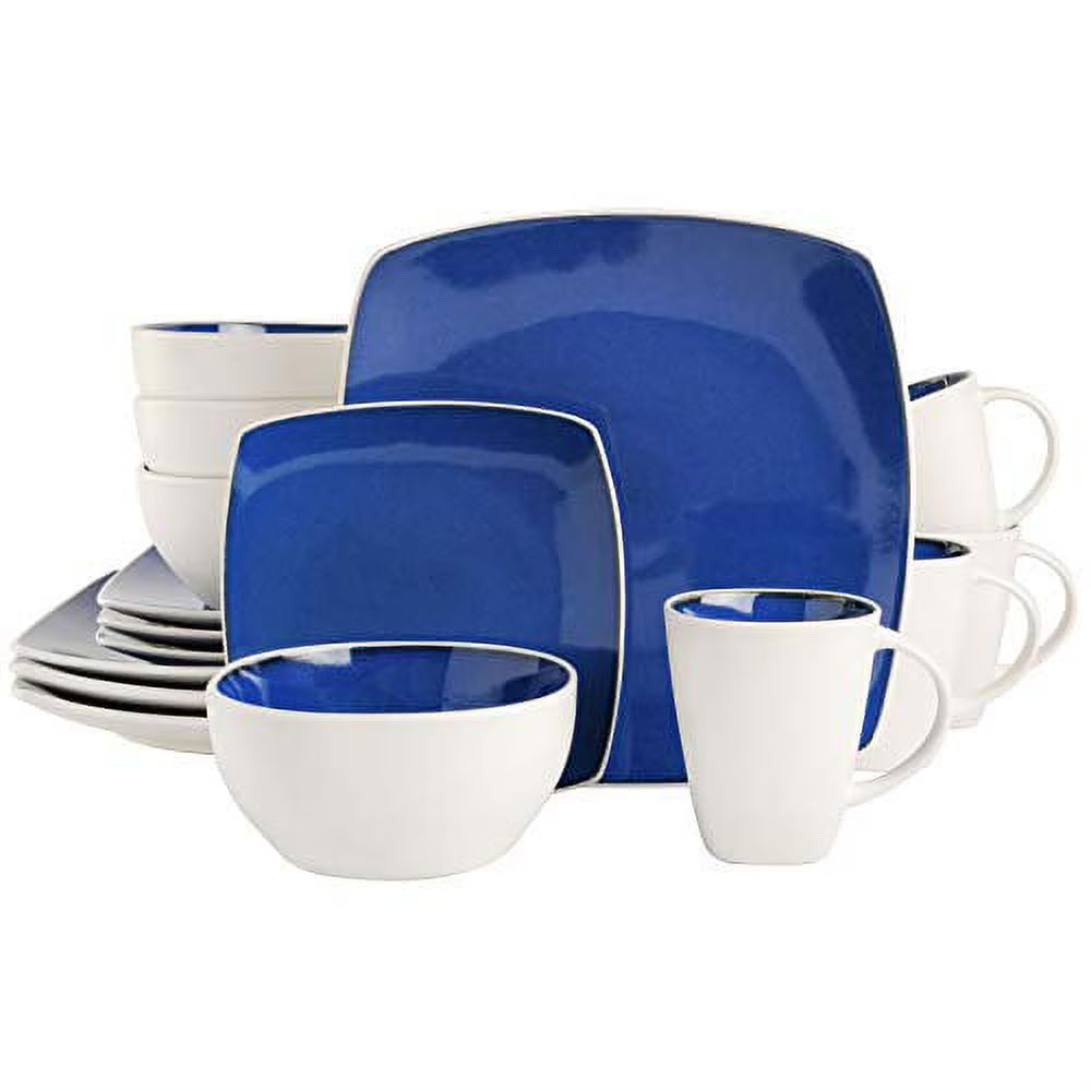 White Square Stoneware 16-Piece Dinnerware Set S3340