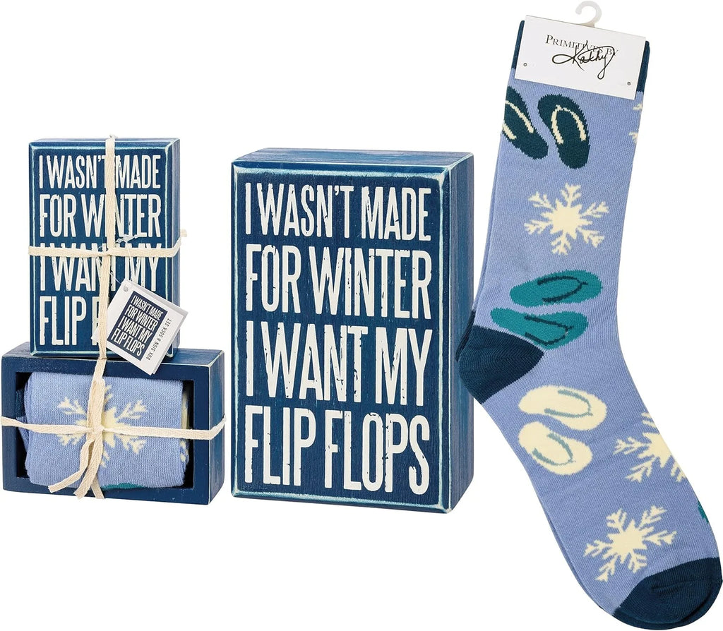 Home Décor Sign And Sock Gift Set T9876