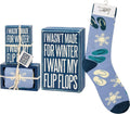 Home Décor Sign And Sock Gift Set T9876