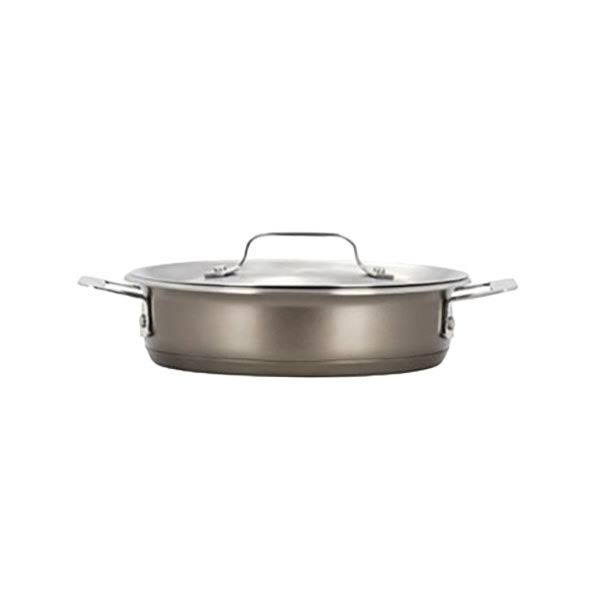 1 Quart 24 oz Hotstone Taupe Round Casserole with Lid E9229