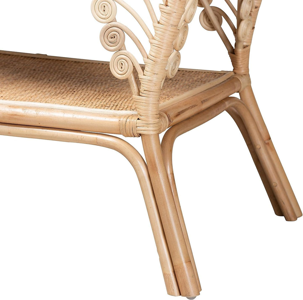 Natural Brown Rattan 2-Tier Console Table V38234