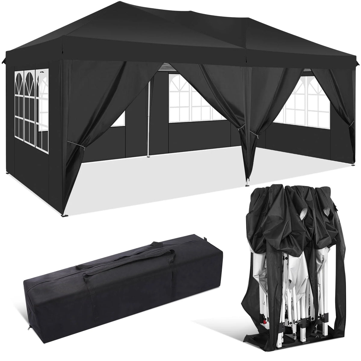 10' x 20' Pop Up Canopy Tent with Carrying Bag Q784973