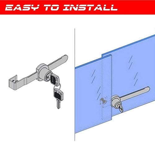 Sliding Glass Door Ratchet Lock with Chrome Finish - 2 Pack D75291