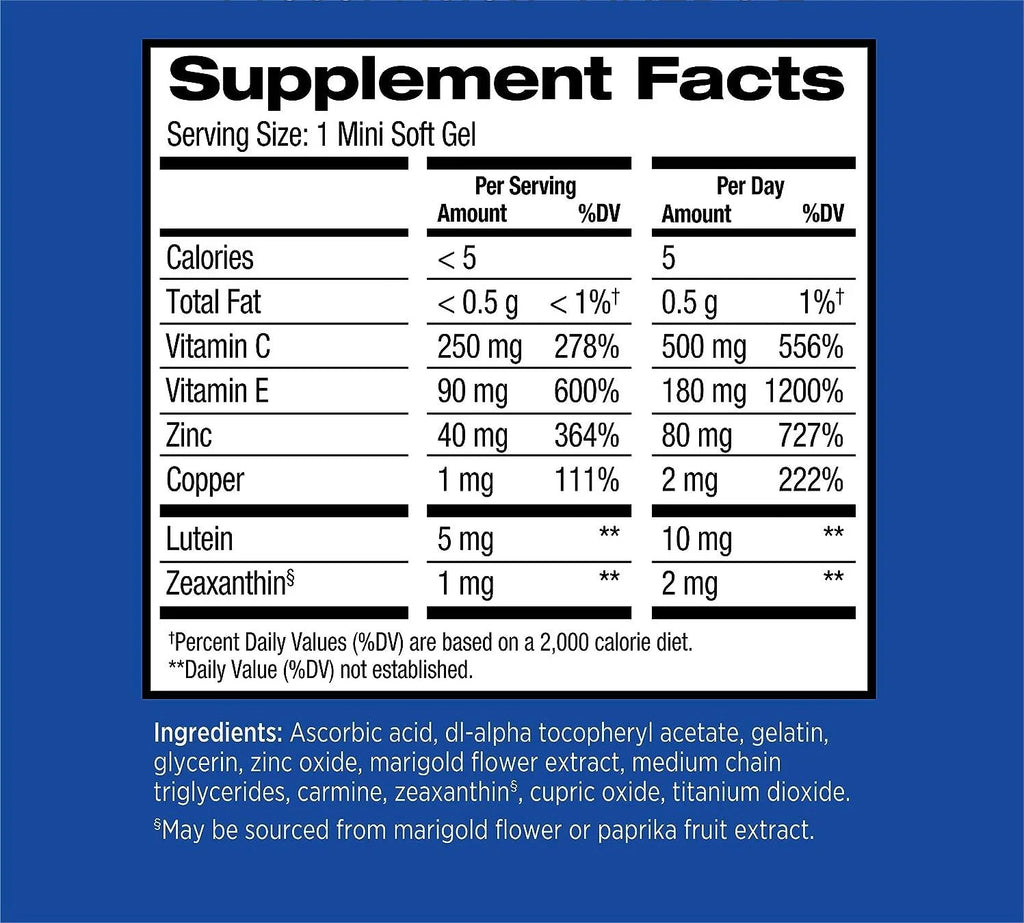 210 Softgels Eye Vitamin & Mineral Supplement M863443