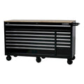 66 in. W 24 in. D 12-Drawer Heavy-Duty Mobile Workbench in Black W631