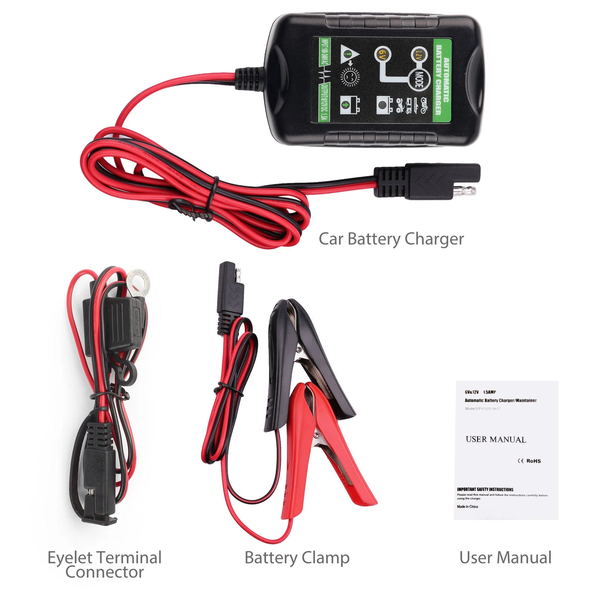 6V 12V 1.5A Automatic Battery Trickle Charger K490634