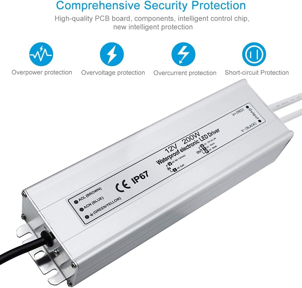 200W 110V AC to 12V DC LED Power Supply Driver P918291