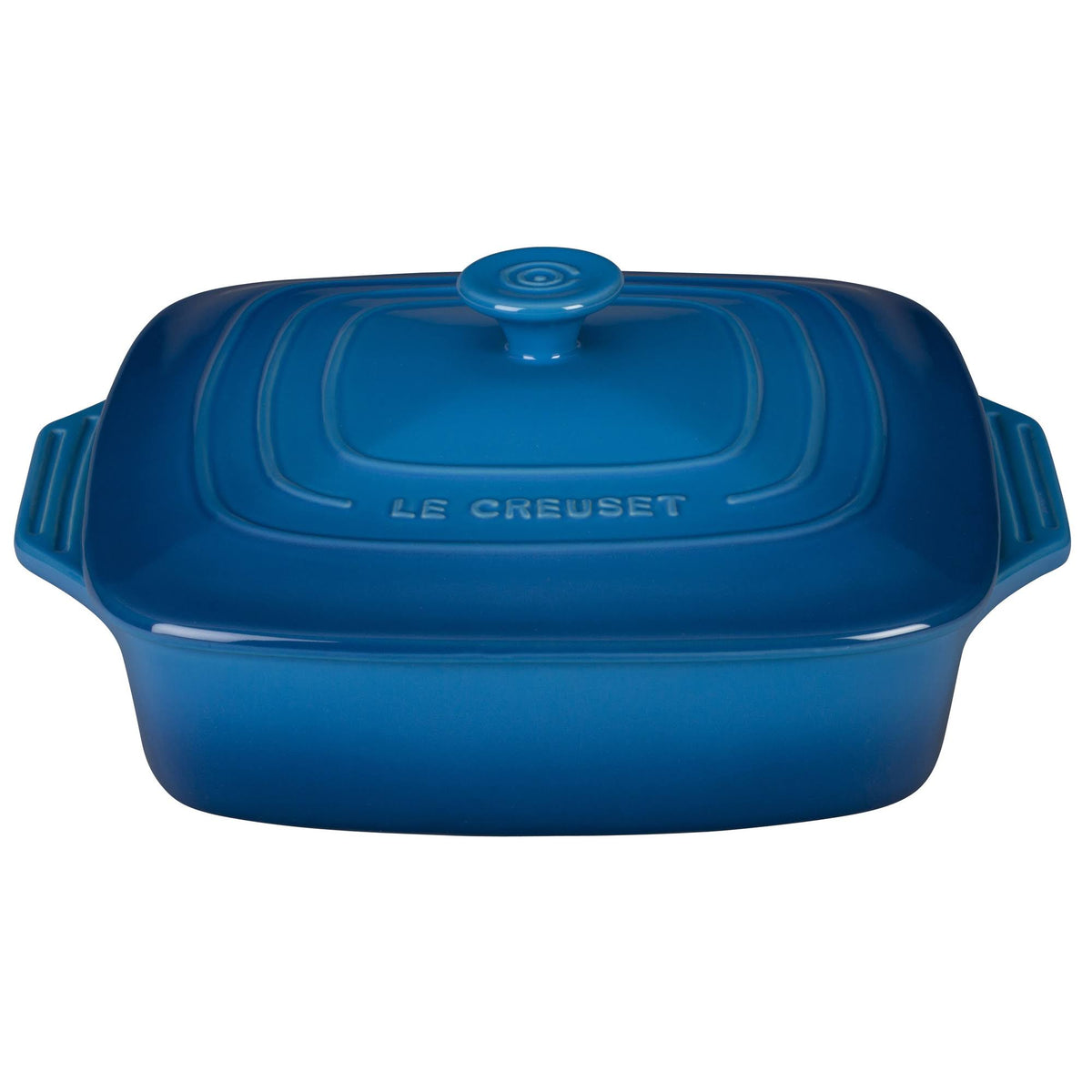 9.5-Inch Cerise Stoneware Covered Square Casserole H68592