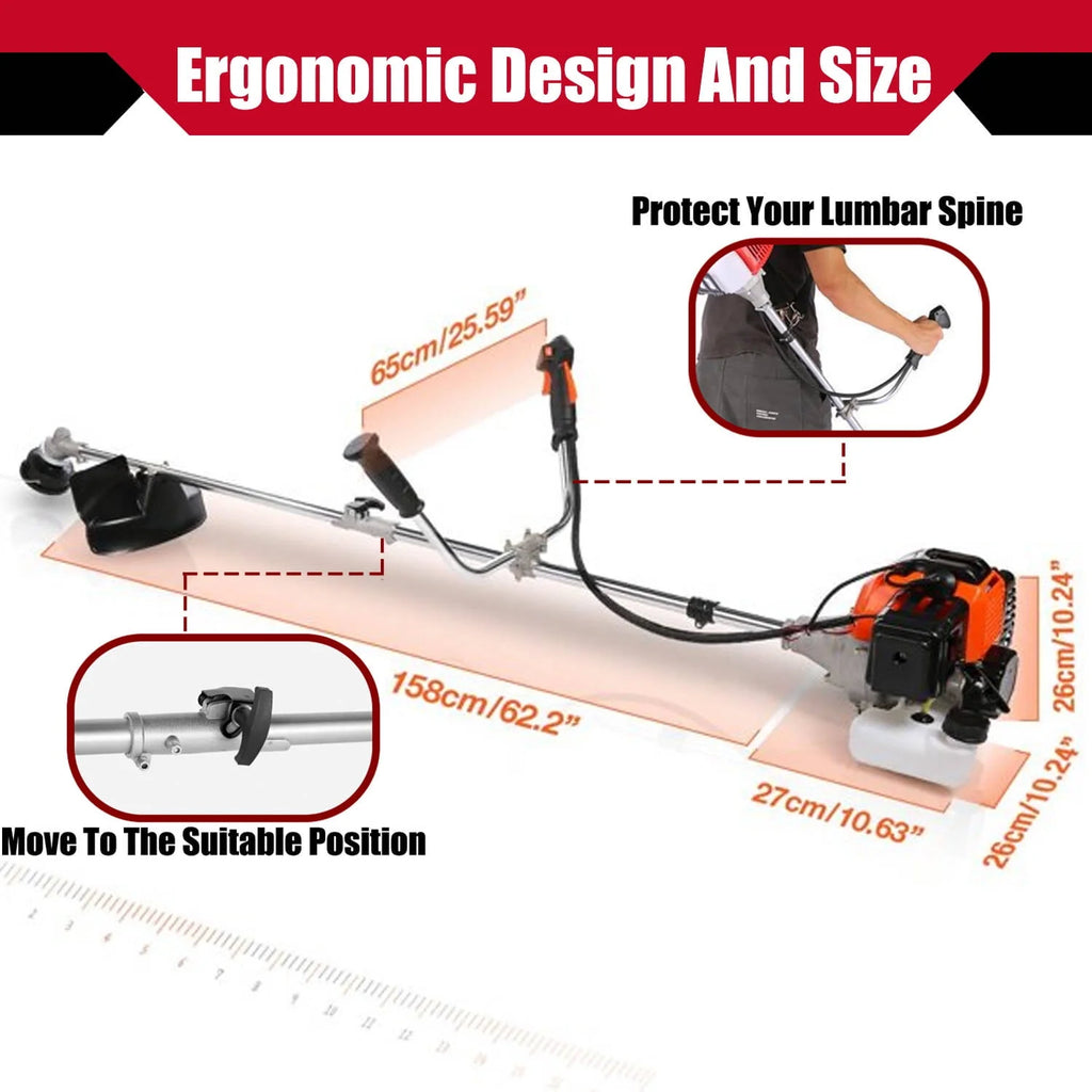58CC Gas String Trimmer with 4 Detachable Heads W293607