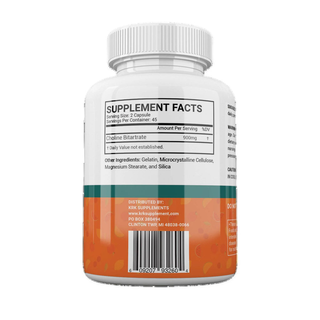 Choline Bitartrate 900mg 90 Capsules D716135