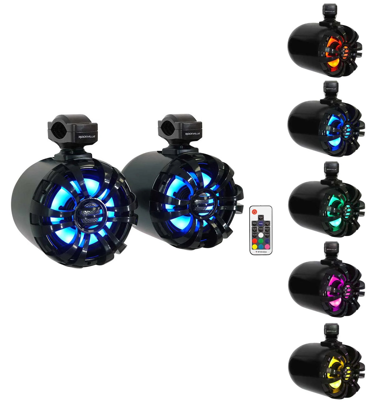 6.5" LED Black Marine Wakeboard Tower Speakers with Radio K824
