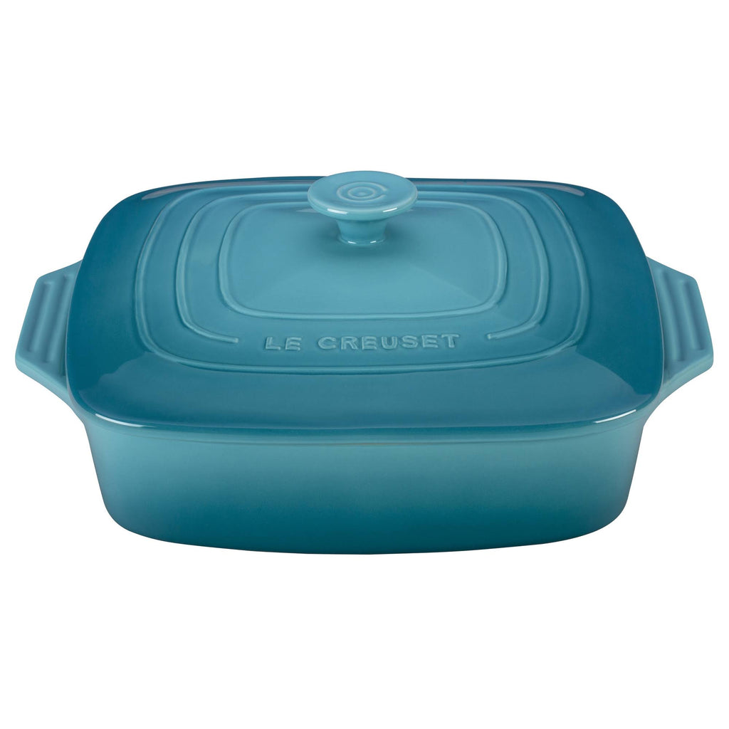 9.5-Inch Cerise Stoneware Covered Square Casserole H68592