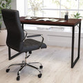 47 Inch Computer Desk with Red Mahogany Wood Grain Finish P377