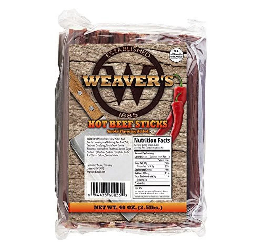 7" Meat Sticks Hot Beef 5 lbs. T8028