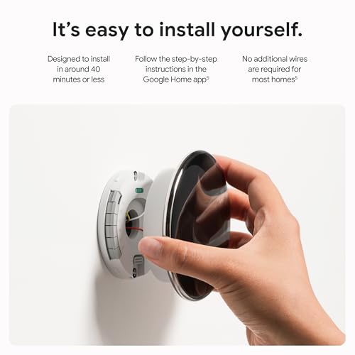 Polished Silver Smart Thermostat with Temperature Sensor B900568