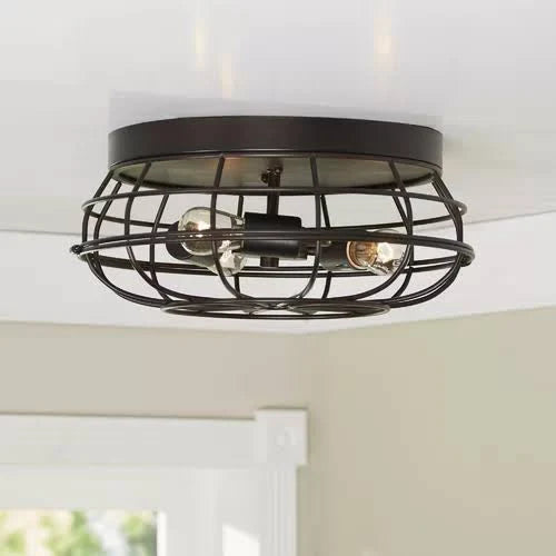 3 - Light 15x22 Caged Dome Flush Mount P73463